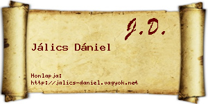 Jálics Dániel névjegykártya